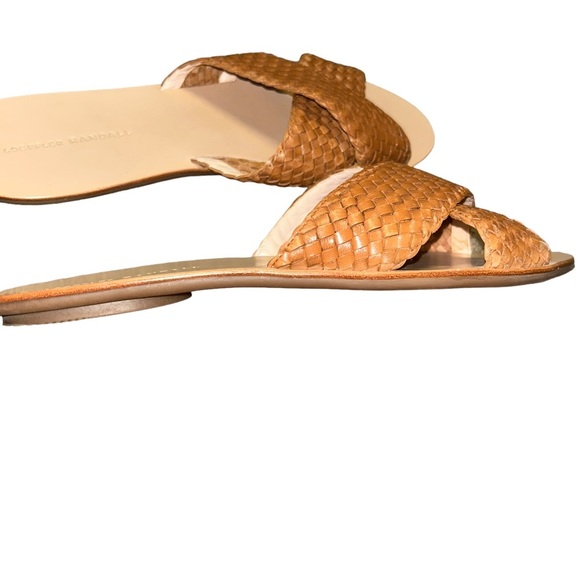 Loeffler Randall CLAUDIE tan WOVEN LEATHER SLIDE SANDALS size 11 - Picture 3 of 5